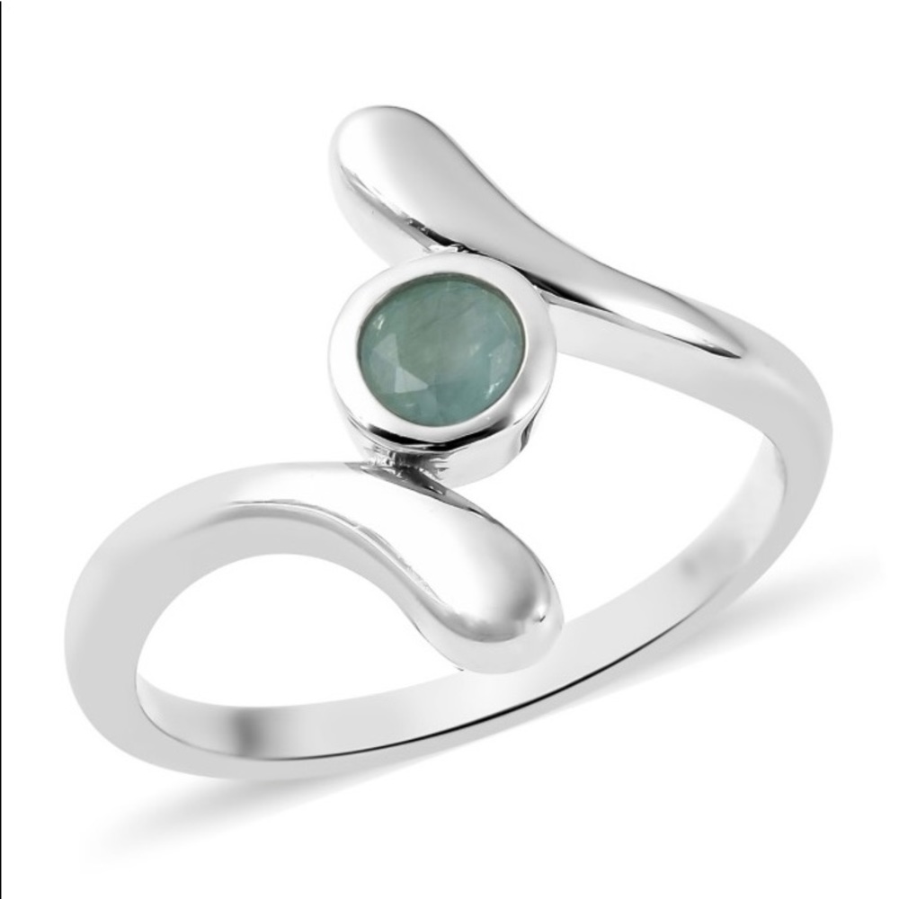 Gorgeous Grandidierite Solitaire Bypass Ring .925 RARE!